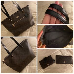 Beautiful Coach Tote with Wallet and Bifold